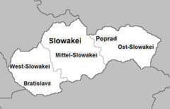 Landkarte Slowakei